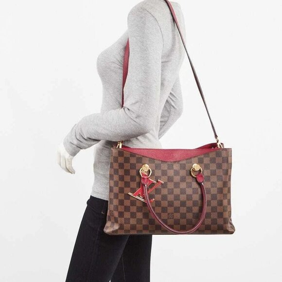 Louis Vuitton Lie De Vin Damier Canvas Riverside Tote Bag - Picture 2 of 12